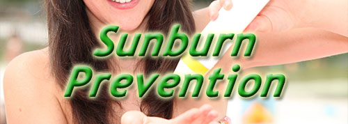 Sunburn Prevention - Woman putting sun screen on